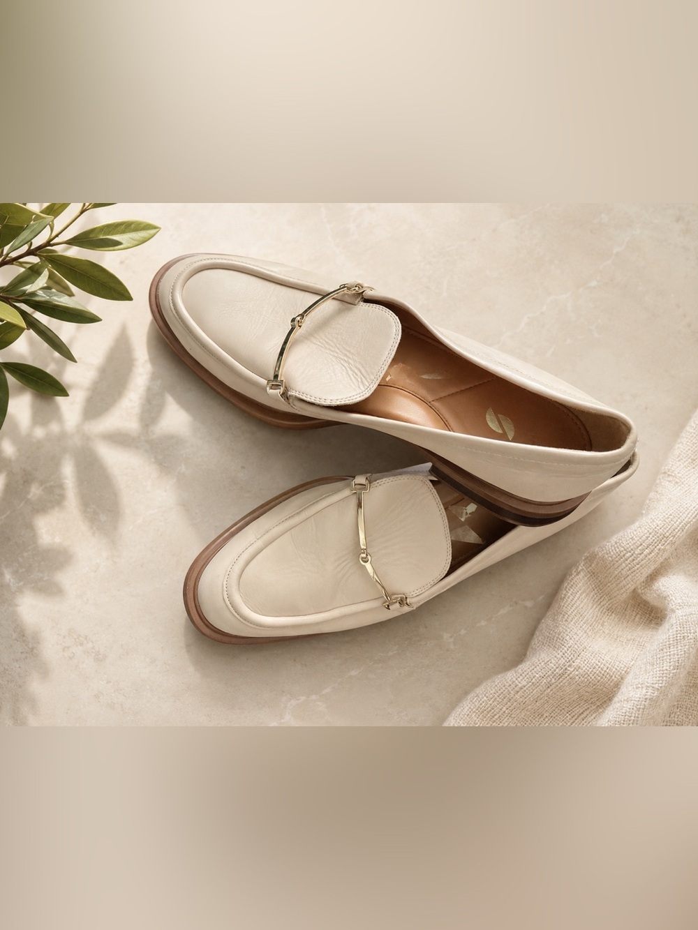 Franco Sarto Eda Cream Leather Loafers